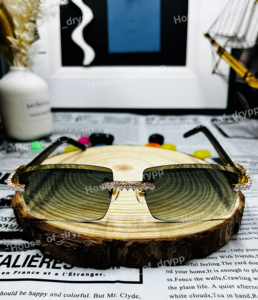 Moissanite Diamond Rimless Glasses Iced Out Luxury <b>Gradient</b> Photochromic Hip Hop <b>Sunglasses</b> For Unisex Wear - Product Image 2
