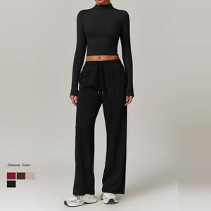 Vêtements de jogging pour femmes taille haute minceur survêtement manches longues pantalons de sport course Fitness ensembles de vêtements de sport pour les femmes - Product Image 2