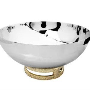 Cuenco chapado en oro de lujo con Base de Metal plateado, cuenco ecológico de estilo americano para el hogar, regalo de negocios, cuenco para servir, ensalada, postre, fruta - Product Image 1