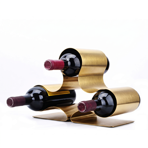 Hot Trending Copper Wine Rack 10-19 Bottle Capacity Geometric Design <b>Freestanding</b> Home Furniture Minimalist Style - Product Image 2