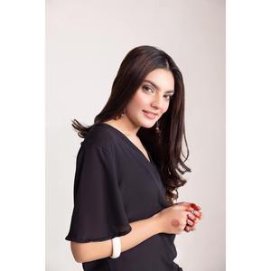 Conjunto de Camisa de Gasa de Cintura Alta y Pantalón Estampado con Patrón Transpirable Refresh Perspective WGK-PCW-DP-1660 - Product Image 4