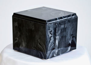 Urne rectangulaire moderne en marbre noir pour cendres, faite à la main, en pierre naturelle, revêtement mural, urne funéraire - Product Image 4