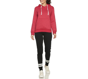 Ensemble survêtement à capuche pour femme, streetwear d'hiver, 2 pièces, pour le jogging, usage quotidien, doux, 100% coton, respirant, séchage rapide, taille élastique - Product Image 1