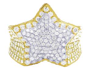 Anillo de estrella de moissanita chapado en oro para hombres y mujeres Hip Hop Iced Out 925 joyería de plata - Product Image 4