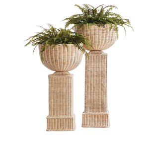 Jardineras de ratán de pie Jardineras de material de ratán decorativas hechas a mano Diseño personalizado Jardinería interior y exterior - Product Image 1