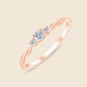 แหวนทองคำแท้ 14K ดีไซน์เกลียวสามเส้น ประดับเพชรทรงกลม 3 เม็ด น้ำหนัก 1.00 กะรัต เกรด F-VS เหมาะสำหรับโอกาสพิเศษและงานเลี้ยง - Product Image 3