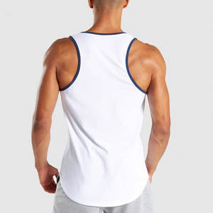 Débardeur en polyester à séchage rapide de marque personnalisée pour hommes tenue de fitness et de gym à épaules larges avec logo de levage électrique style décontracté - Product Image 2