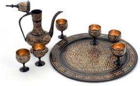 ชุดน้ำชาและกาแฟหรูหราทำจากทองเหลืองแกะสลักจากญี่ปุ่น - Product Image 2