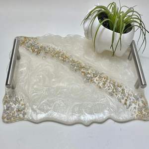 Bandeja de Resina de Lujo de un Solo Nivel para la Organización del Hogar, la Cocina y la Mesa, para Servir Bebidas, Aperitivos y Exhibir Accesorios Decorativos - Product Image 6