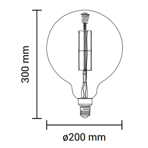 Tiết kiệm năng lượng đèn LED bóng đèn E27 8 watt G200 với 1800K Filament - Product Image 4