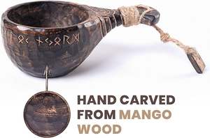 Tasse Kuksa en bois traditionnelle, faite à la main, pour l'aventure en plein air, finition naturelle, tasse à café ou à thé en bois Kuksa artisanale - Product Image 4