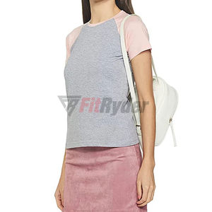 Camisetas de mujer de material transpirable de color personalizado nuevo estilo informal cuello redondo tamaño adulto OEM precio barato al por mayor en oferta - Product Image 6