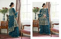 Desainer Busana Pakistan, Setelan Salwar Sutra Tiga Potong Tradisional untuk Wanita, Pakaian Pesta, Ukuran Sesuai Pesanan, Multi Warna, Dewasa