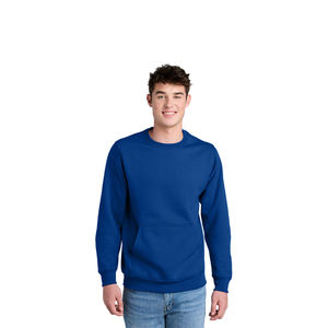 Sweat-shirt à col rond uni pour hommes | Pull en polaire en coton-poly | Idéal pour les vêtements d'hiver décontractés, de sport et d'extérieur - Product Image 1