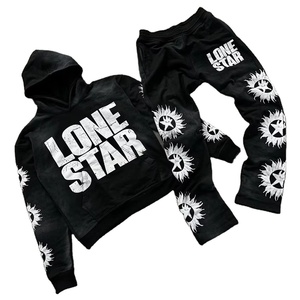 2025 tendance 100% coton Logo personnalisé pantalon de survêtement sweat ensemble Sport Jogging survêtement ensemble plaine football survêtement pour hommes - Product Image 1