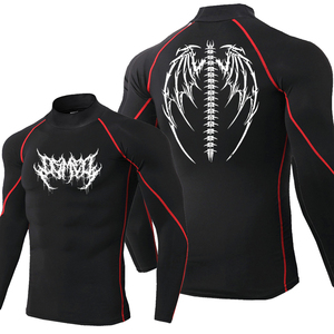 Graphic Printed Plus Size <b>Compression</b> <b>Shirt</b> for Men | Full Sleeve Athletic Rash Guard | Quick Dry Gym Workout Training - Product Image 1