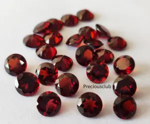 Garnet alami segi bulat 1.7mm longgar merah Garnet kualitas terbaik