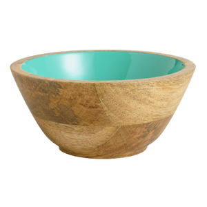 Bon marché, bol en bois, vaisselle, bol de service en bois d'acacia à l'intérieur de l'émail imprimé - Product Image 1