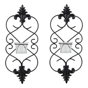 Portavelas de hierro y vidrio de alta calidad, diseño clásico para montaje en pared de Navidad para ocasiones de cumpleaños y Pascua - Product Image 1