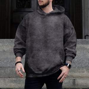Sudadera con capucha de lavado ácido de lana de algodón de gran tamaño de diseño personalizado de alta calidad, Sudadera con capucha de lavado ácido para hombres - Product Image 4