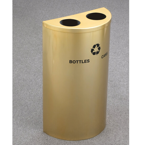 14 Gal Recycling Bins Half Round Trash Can Elegant Dustbin Exquisite Rubbish Bin for Buildings