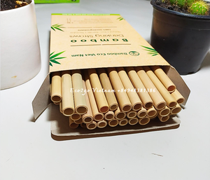 Eco2go 100% Pajitas De Bambú Natural Reutilizables Y Biodegradables Con Cepillo De Limpieza-Producto Ecológico Desechable - Product Image 5