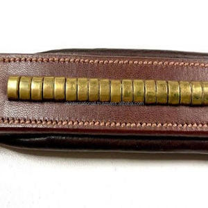 Bande de sourcils de cheval décorative sur mesure, design classique, chaîne vide en cuir véritable brun noir ou beige - Product Image 1