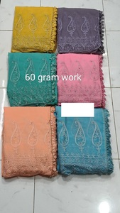 สารีชีฟองผ้าโปร่งปักลายคลาสสิกพร้อมขอบหอยพัดที่ไร้กาลเวลาเหมาะสำหรับการสั่งซื้อทั่วโลกในราคาที่ดีที่สุด - Product Image 5