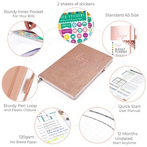 Couverture de couleur en Faux cuir à plat-planificateur et planificateur bancaire livre de Budget avec poche intérieure pour les reçus - Product Image 4