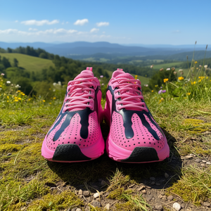 Zapatillas Deportivas con Cordones y Malla Transpirable, con Entresuela Acolchada de EVA y Suela de Goma, Color Rosa Sólido para Mayor Comodidad - Product Image 3