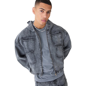 Sweat-shirts en denim pour hommes tendance et très vendus, 100% coton, teinture unie, respirant, haute qualité, mode, prix de gros bon marché - Product Image 3