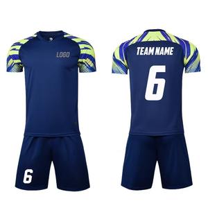 Camisetas de equipo de fútbol y fútbol azules y amarillas personalizadas de alta calidad para niños Diseño de logotipo de sublimación - Product Image 3