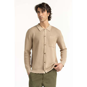 Pull en tricot pour homme, coupe classique, MN-SWT-WS25-011 B, manches longues, motif patchwork fin, imprimé avec logo, pour le printemps et l'automne - Product Image 1