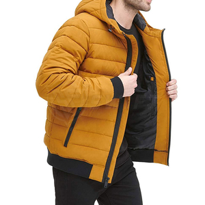 Blouson matelassé à capuche coupe ajustée pour homme, nouvelle collection, coupe-vent et respirant, séchage rapide, mode hiver, personnalisable avec étiquette privée, fermeture éclair intégrale - Product Image 6