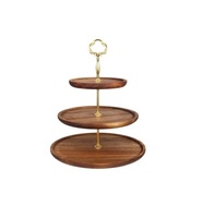 Présentoir à gâteaux à un étage en bois de luxe, design élégant, haute qualité, personnalisable, résistant au four, polyvalent pour desserts