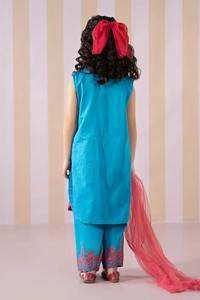 ชุดเลเฮนกาโชลีสำหรับเด็กผู้หญิงสไตล์ปากีสถาน พร้อมงานปักมือและผ้าคลุมไหล่เน็ตแฟนซี สำหรับวันอีดและโอกาสพิเศษ - Product Image 6