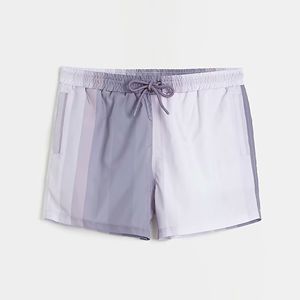 Short de bain irisé gris à rayures, coupe classique 100% Nylon Polyamide avec poches latérales et taille élastique - Product Image 5