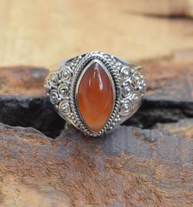 Anillo Hecho a Mano de Plata de Ley 925 con Piedra de Cornalina, Estilo Boho, Regalo para Hermana - Product Image 4
