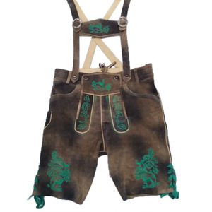 Pantalones cortos bávaros de diseño personalizado Trachten Lederhosen de piel de vaca para hombre - Product Image 5