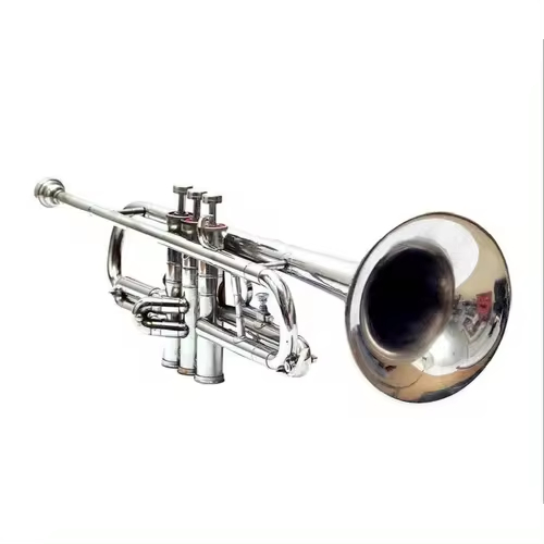 Wholesale Popular Selling Brass Trumpet Instruments Silver Plated Bb Trumpet Weight 1.70 Kg Brass Body Instrument