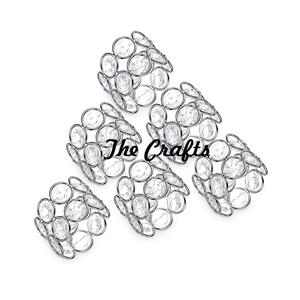 Set Of Four Iron And <b>Crystal</b> Napkin Ring Premium Quality Napkin Ring For Kitchenware And Tableware Accessories - Product Image 4