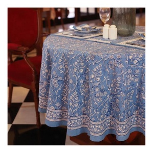 Wholesale Customizable 6ft 8ft Organic Cotton <b>Table</b> Protector GOTS Certified Durable <b>Clothes</b> Durable Woven Floral Digital Print - Product Image 3