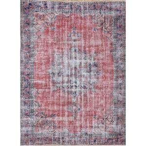 Tapis en laine rouge et orange vintage 9x12, noué à la main, motif médaillon, pour la maison et le salon, tissage rectangulaire pour couloir - Product Image 1