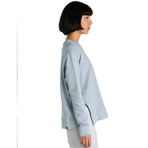 Sweat-shirt en polaire à manches longues pour femmes Logo personnalisé col rond haut en crochet en tricot Design brodé Streetwear solide pour l'hiver - Product Image 2