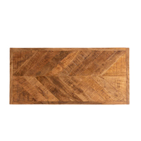 Ensemble de table à manger moderne en bois massif à motif en chevrons pliable en 3 pièces, chaises à dossier croisé, design gain de place pour salles à manger