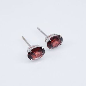 Joyería hecha a mano de Plata de Ley 925, pendientes de corte ovalado de granate Natural con piedras preciosas de moda de circón para regalo de fiesta de aniversario - Product Image 4