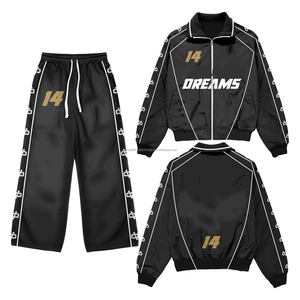 2026 Winter Casual Solid Blank Customized <b>Embroidery</b> Logo Lightweight Workout Clothing Oversized Tracksuit Nylon Windbreaker <b>Set</b> - Product Image 4