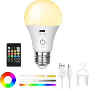 USB Led <b>Bulb</b> <b>Rechargeable</b> Light <b>Bulb</b> Smart <b>Bulb</b> Dimmable E27 <b>Bulbs</b> with Timing Cordless Battery Operated Light <b>Bulb</b> - Product Image 6