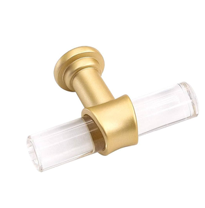 Tirador de manija de gabinete de puerta de acrílico, pomo de manija de muebles dorados, Pomo de puerta de cajón de cocina y habitación de pared - Product Image 3