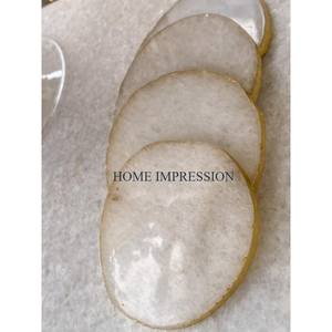 Best Selling Handmade <b>Gold</b> Edge <b>Placements</b> Coasters Wedding Events Table Decorating Coasters Home Decorative Modern Coasters - Product Image 6